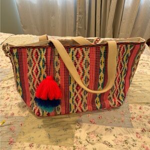 Katydid Colorful Geometric Tote with Tassel